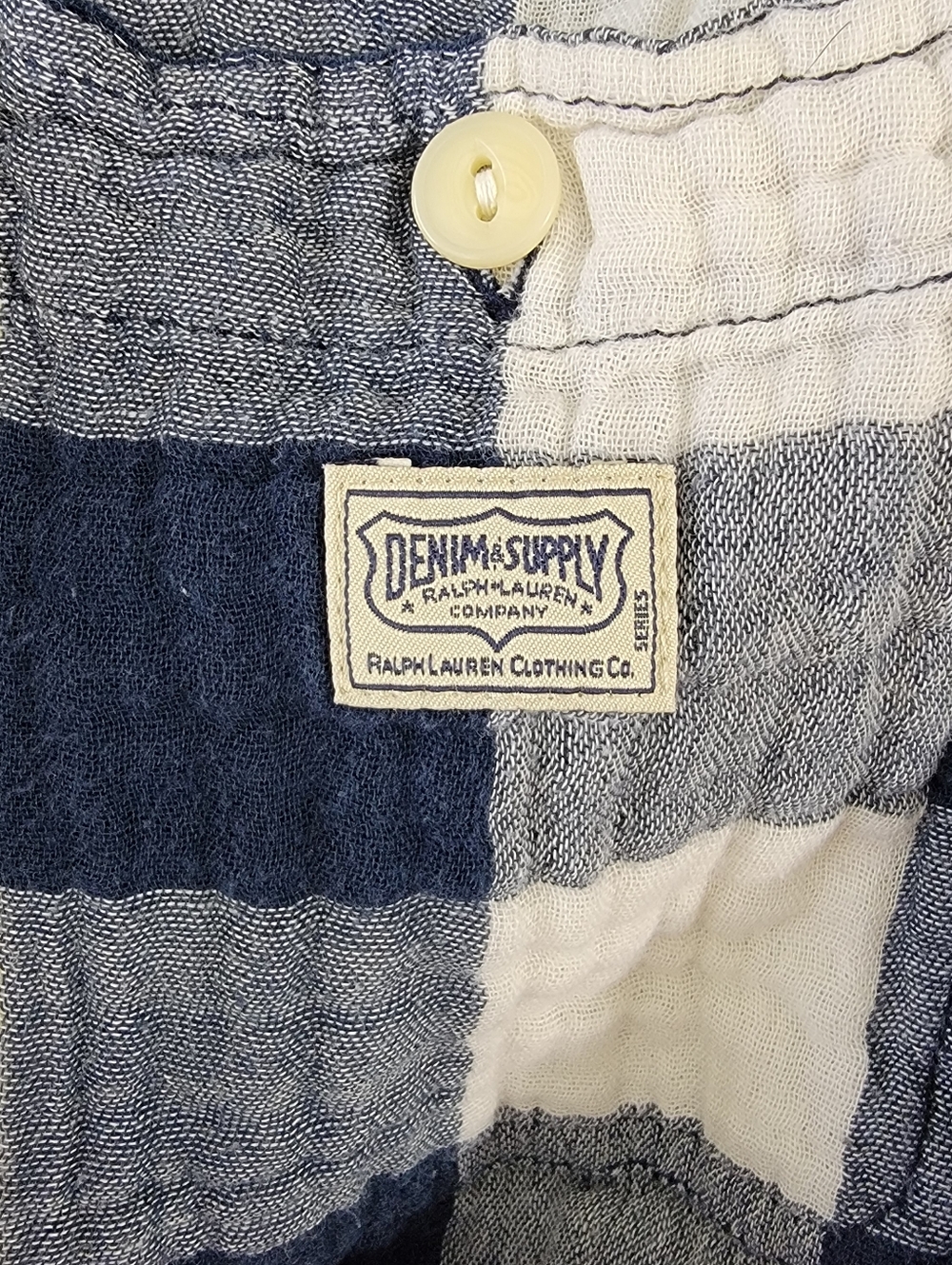 Ralph Lauren Denim And Supply Tomboy Blue Plaid Button Down Shirt Women's XXL - Picture 7 of 11